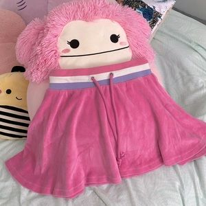 Dolls Kill Sugar Thrillz Velour Pink Skirt